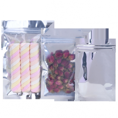 Resealable Metalized One Side Clear Flat Pouch for Dried Food Packaging