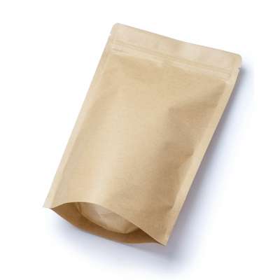 Biodegradable kraft paper stand up pouch with ziplock